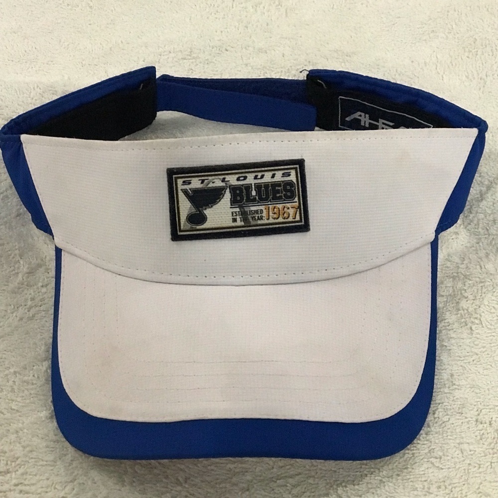 AHEAD NHL St. Louis Blues Adjustable White Blue Hockey Visor